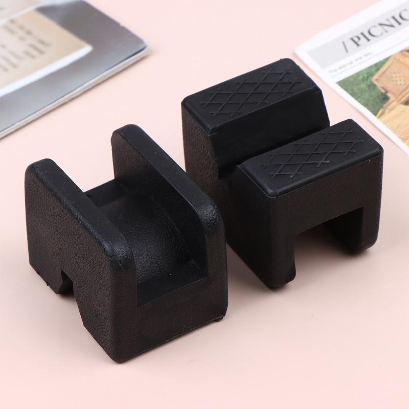 Car Jack Rubber Pad Car Slotted Lift Jack Stand Rubber Pads Universal Repair Tools Frame Protector Adapter Jacking Tools 1/2Pcs