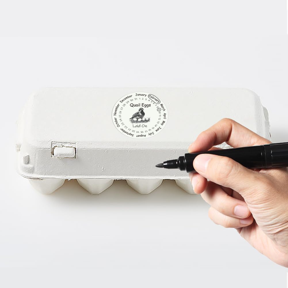 320 Pcs Quail Farm Fresh Eggs Stickers, 2 Inch Round Unwashed Eggs Carton Labels Sticker PET Adhesive Egg Packaging Stickers for Box Container Carton