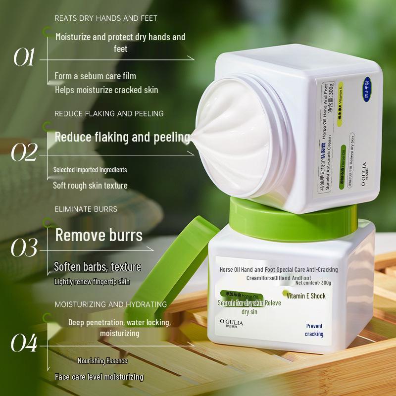 Krem przeciw pękaniu dłoni i stóp z olejem końskim - Nawilżający i odżywczy balsam