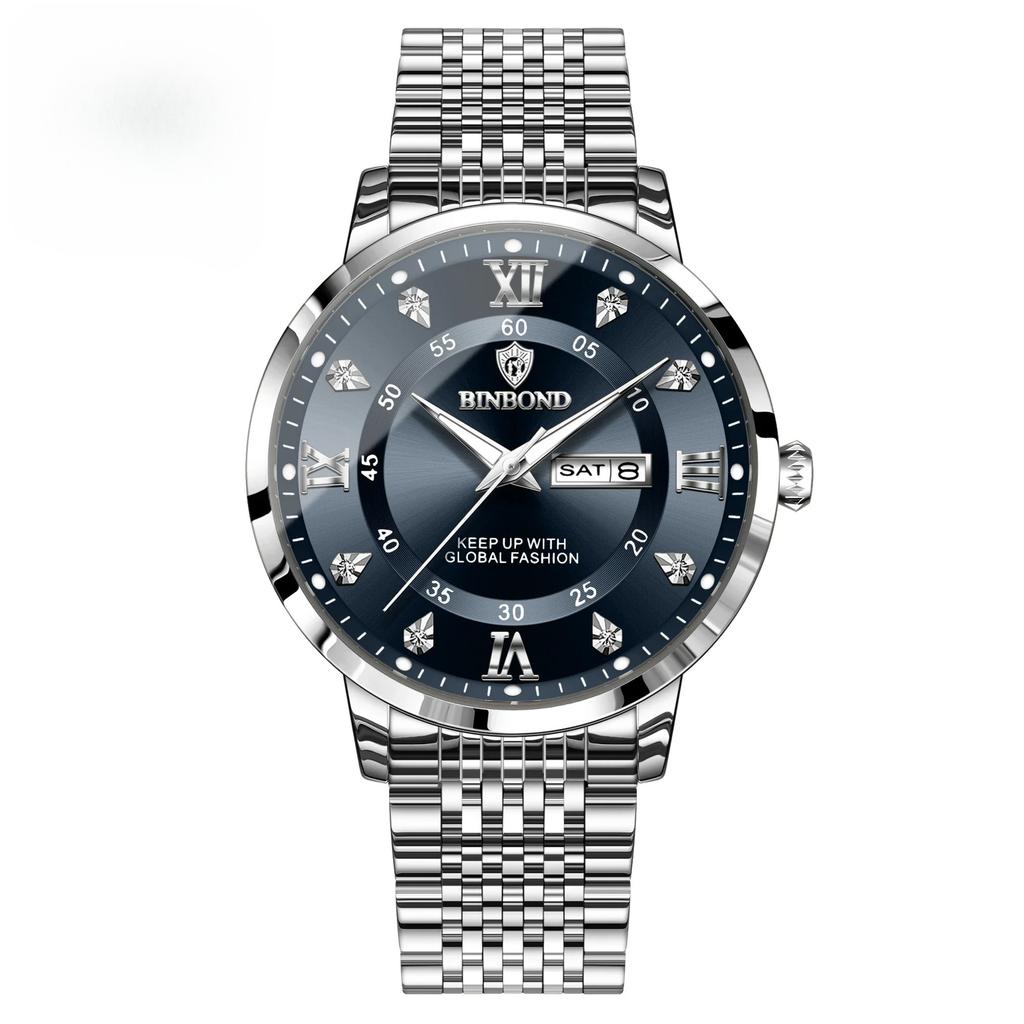 Luxury Business Men Wristwatch Waterproof Luminous Date Military Man Watch Stainless Steel Fashion Men's Quartz Watches