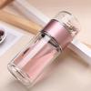 350ml Glass Tea Water Bottle Double Layer Flower Tea Cup Tumbler Tea Infuser Bottle  Office