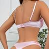 Lingerie Élégante Rose Brodée de Fleurs pour la Saint-Valentin