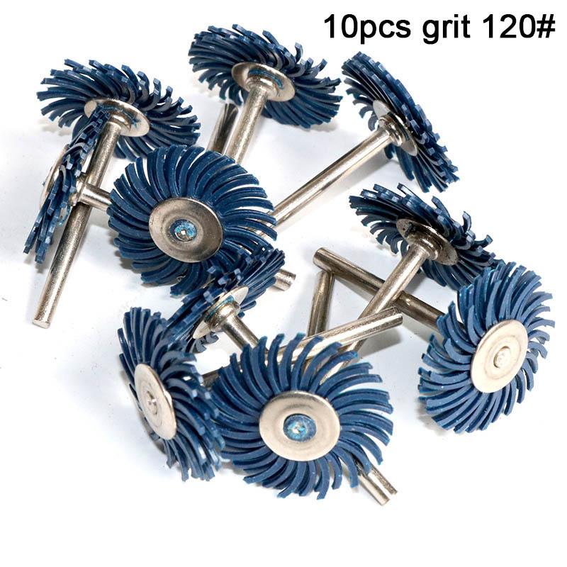 10pc 1Inch Radial Bristle Disc Kit Abrasive Brush 1/8" 3mm Shank two layer Detail Polishing Wheel for Rotary Tool Accessories