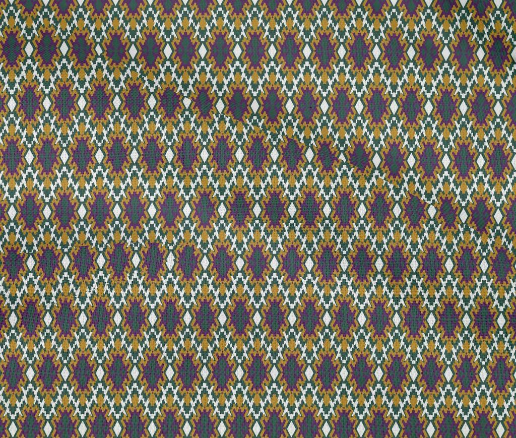 oneOone Cotton Flex Fabric Ethnic Geometric Flame Stitch Print Fabric BTY 40 Inch