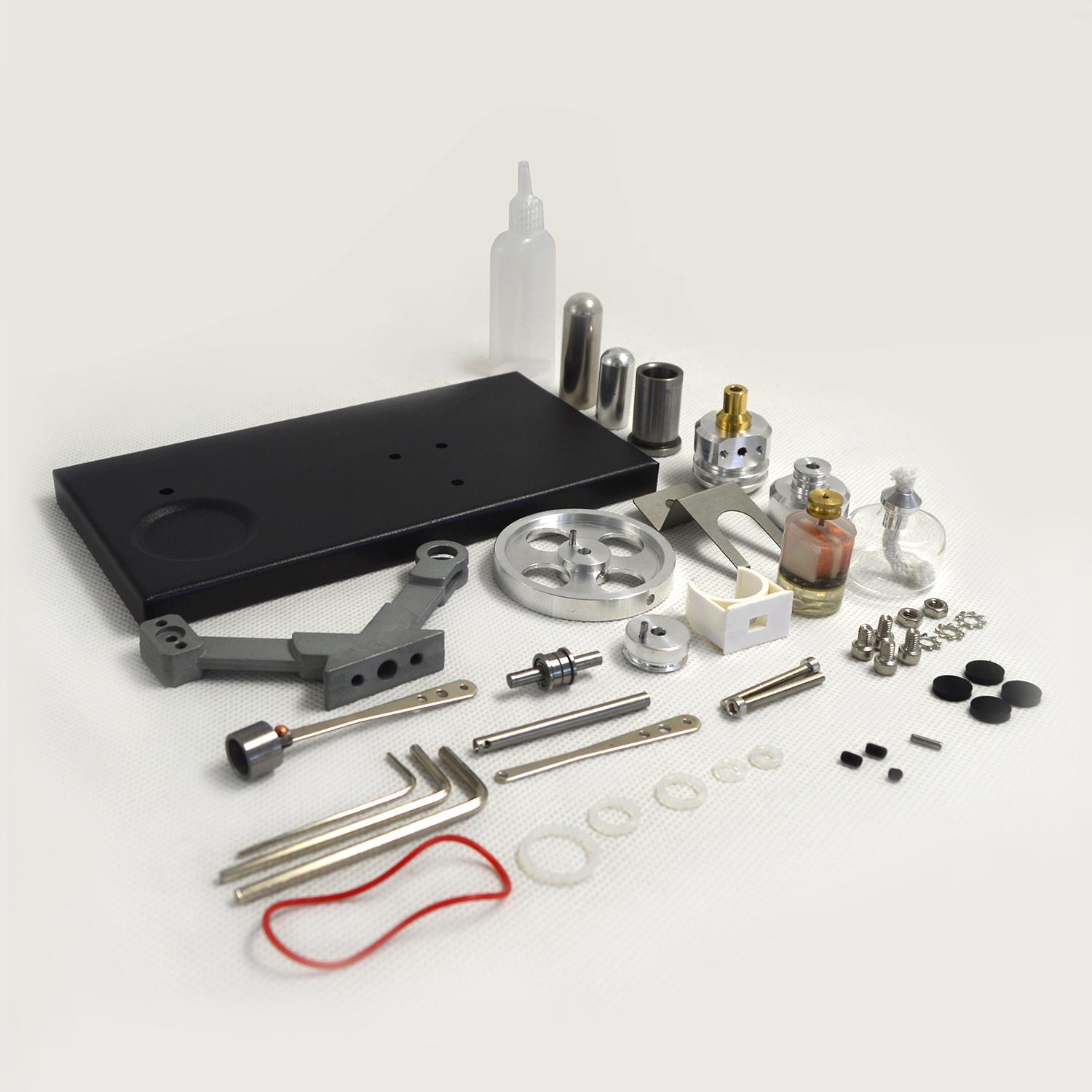 

Stirling Engine Model Kit Metal Physics Science Experiment Toy with LED Lights for Students Teachers and Engineers