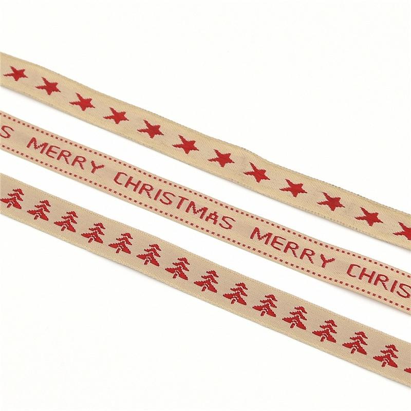 Weihnachtsband aus Baumwolle und Leinen, 1,5 cm, DIY-Zubehör, Band für Weihnachtsgeschenkverpackungen, 4,5 m
