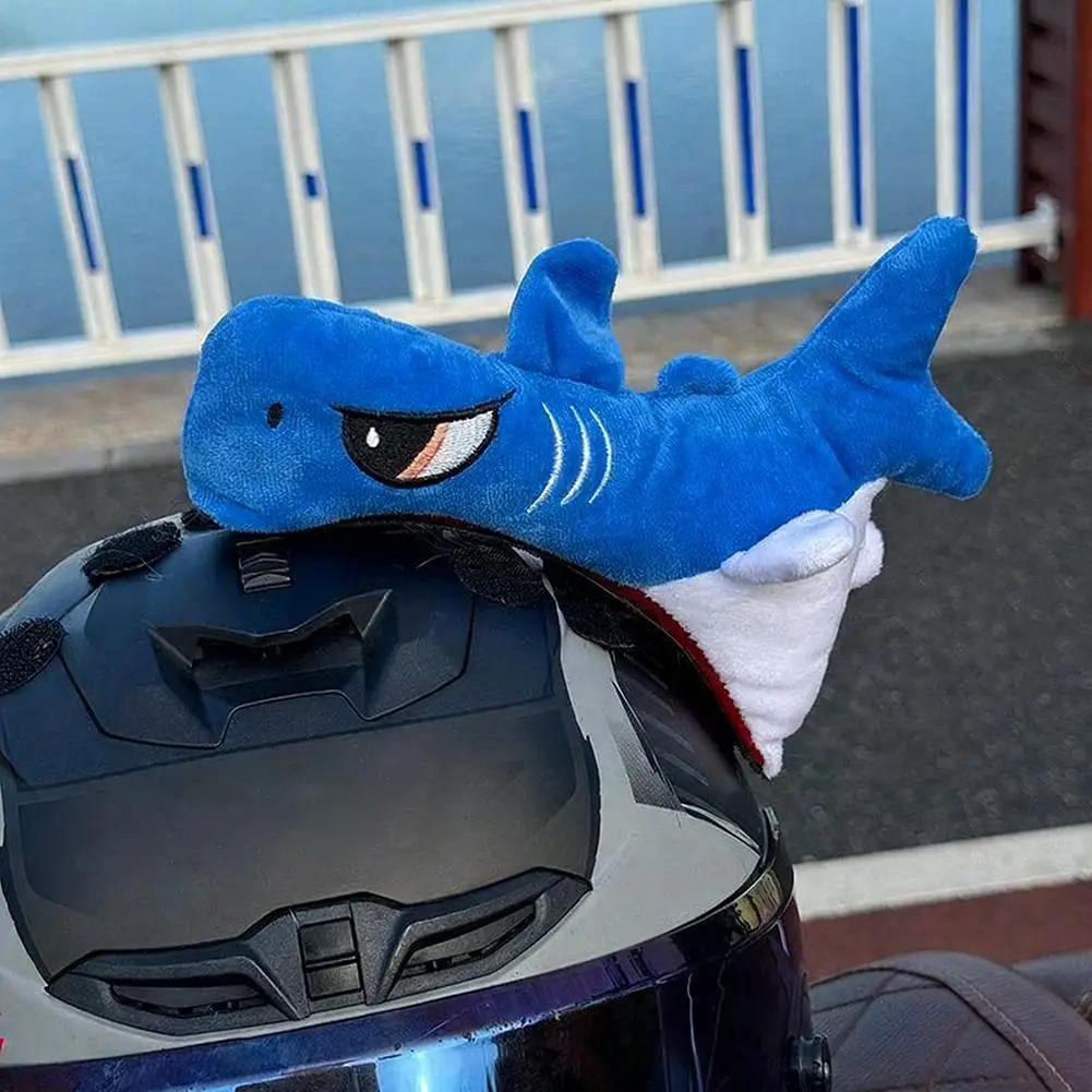 

Motorcycle Helmet Shark Decoration Plush Shark Helmet Rider Personality Personalized Style Helmet Accessory Display Accesso S1M4