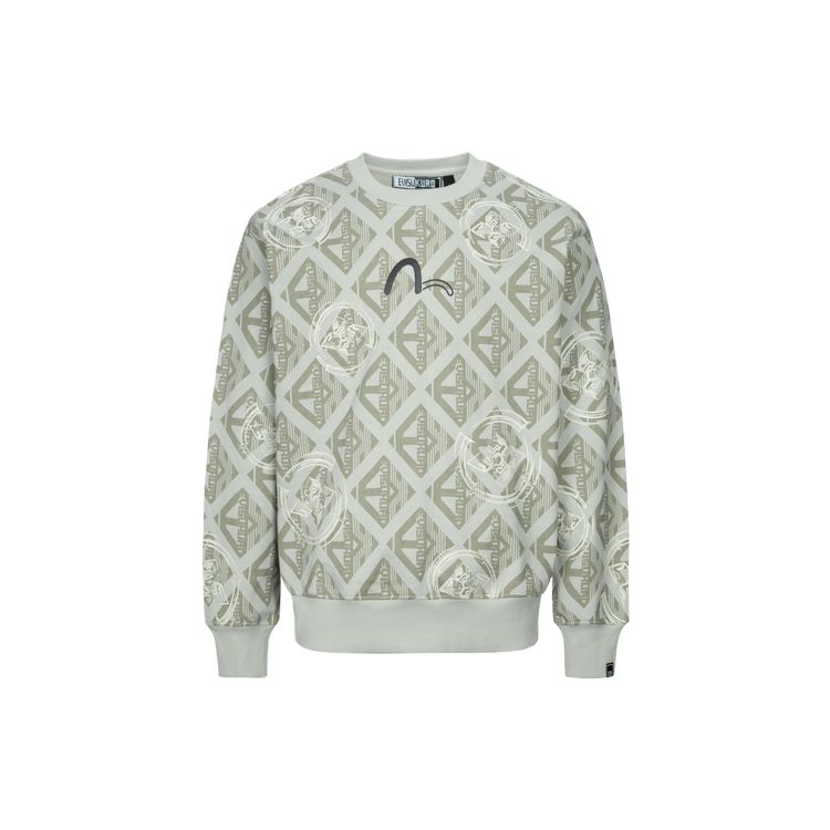 Evisu Floral Logo Oversized Pullover Crewneck Sweatshirt Men sweatshirt 2ESGNM4SW5133LFCT