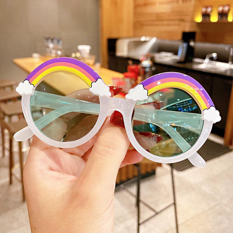 New Cute Rainbow Frame Children s Sunglasses - Cartoon Style for Boys & Girls