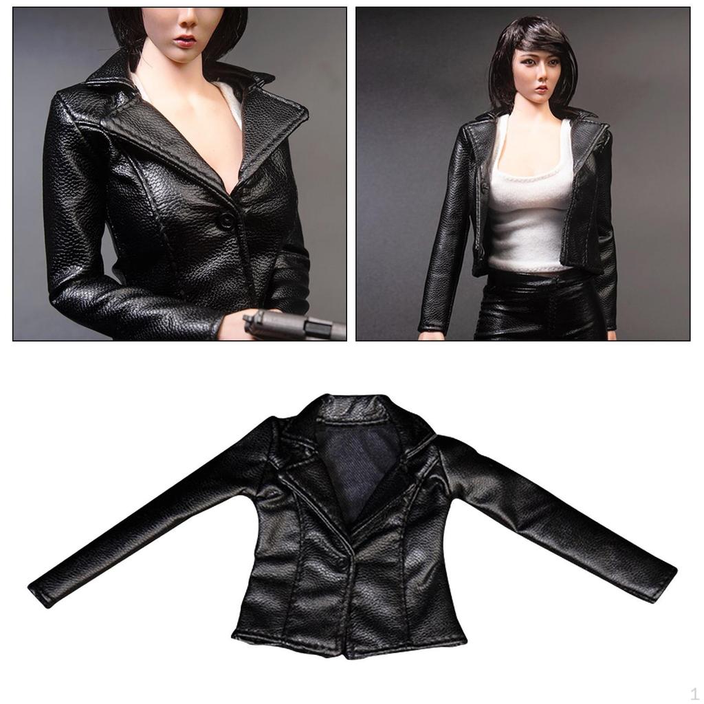 Ropa para Muñeca de Figura Femenina 1/6, Pantalones Cortos de Cuero Hechos a Mano Abrigo para Figura de Acción de 12" PH, HT