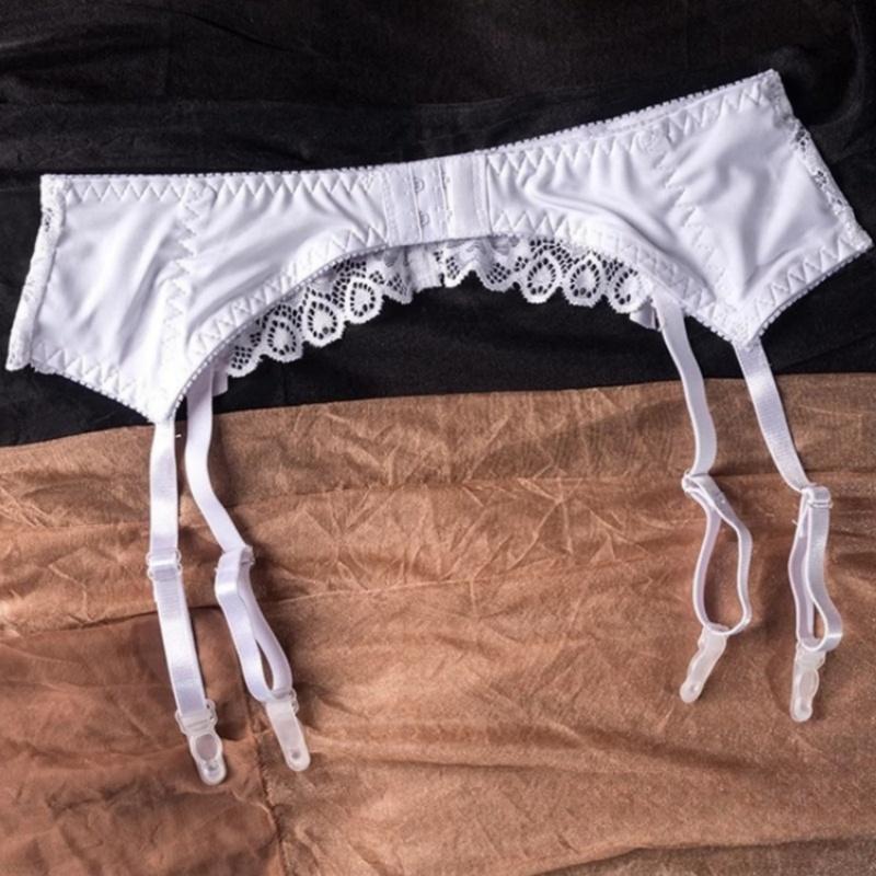 Clipes para Meias Femininas Renda Cinta-liga Transparente Fivelas Ajustáveis Cinta-liga de Cintura Baixa Pole Dance Roupa Íntima Elástica Roupa para Club