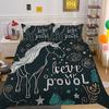 Home Bedding Set Woman 3D Unicorn Cartoon Lovely Home Bedclothes Twin Full Size Polyester Bed Set Cover