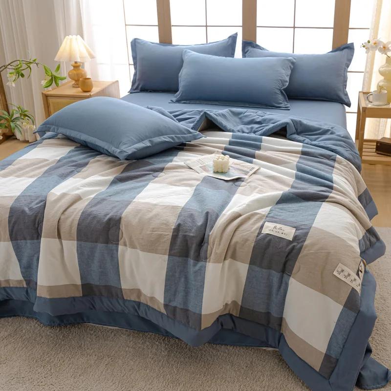 1 piece of summer quilt air-conditioned soft bedding non-slip skin-friendly small fresh printed bubble cotton