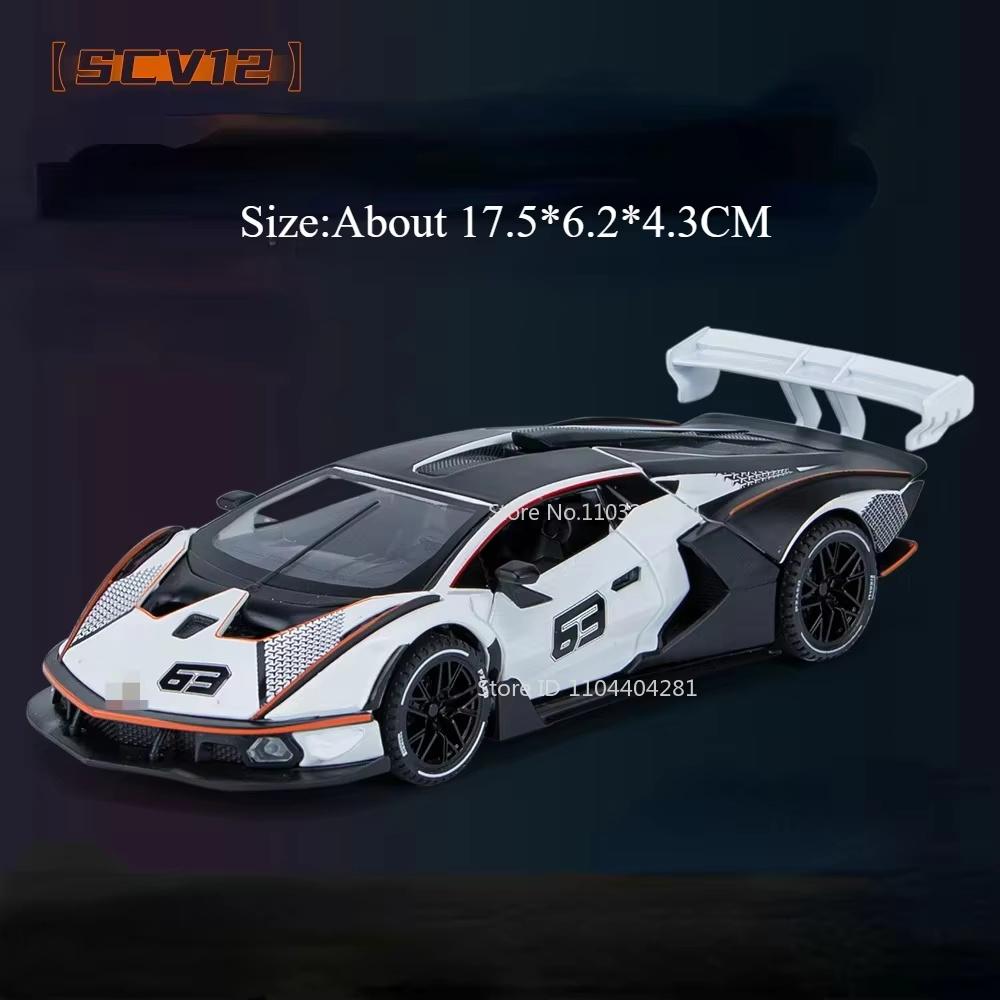 1:32 Lambor V12 Model SCV12 Alloy Diecast Sports Car Toy Sound Light Pull Back Doors Opened Miniature Cars Friends' Fashion Gift