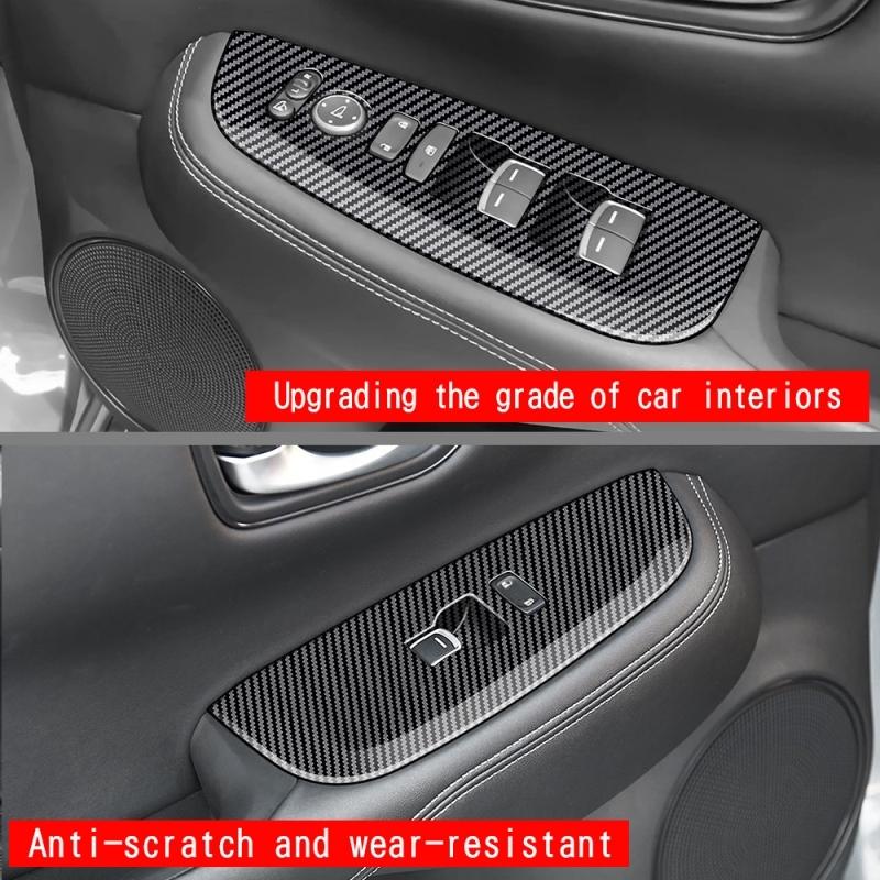 Trim Rhd For Honda Zr-v Zr V Zrv   Interior Abs Carbon Fiber ide Armrest Window Lift Glass Rise Control Switch Trim