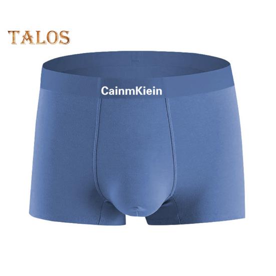 Men Boxer Underwear Mid-rise Elastic Waist Breathable Shorts Briefs Letter Print U-Convex Panties Daily Wear