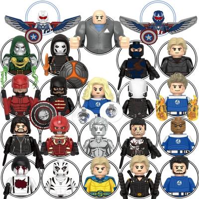 Blind Box Mini Building Blocks G0141 Figures Big Goblin Spiderman Iron Man Venom Captain Hawk Deadpool Armor Christmas Gift Toy
