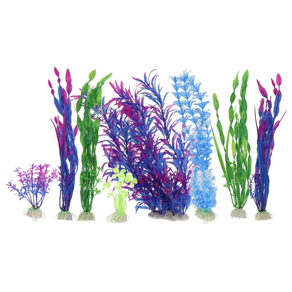 8pcs Artificial Seaweed Water Plants Plastic Fish Tank Plant Decorations for Aquarium Decoration
