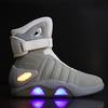 Future Warrior High-top Board Shoes Colorful Night Luminous Basketball Led Light Shoes USB Charging Ghost Dance + Men's Shoes Non-slip