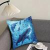 Whale Fashion Cushion Cover Pillowcase Ultra Soft Skin Friendly Fabric Cloud Like Comfort Concealed Zipper