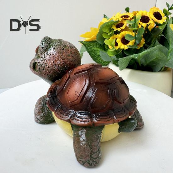 Turtle Statue Garden Mini Figurine Waterproof UV Resistant Mini Size Adorable Turtle Shaped Animal Statue Yard Ornament