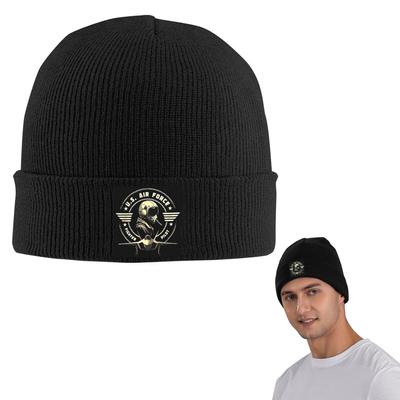 US Air Force Fighter Pilot Military Aviation Vintage Warm Knitted Cap Bonnet Hat Autumn Winter Outdoor Beanies Hats Adult