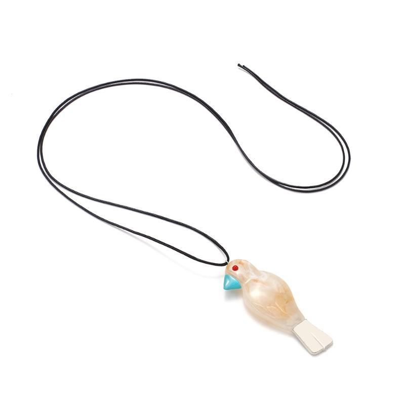 2026 New Parrot Cord Necklace Long Cord Cute Birdsnecklace With Parrot Shaped Resin Charm Travel In Holiday Wear