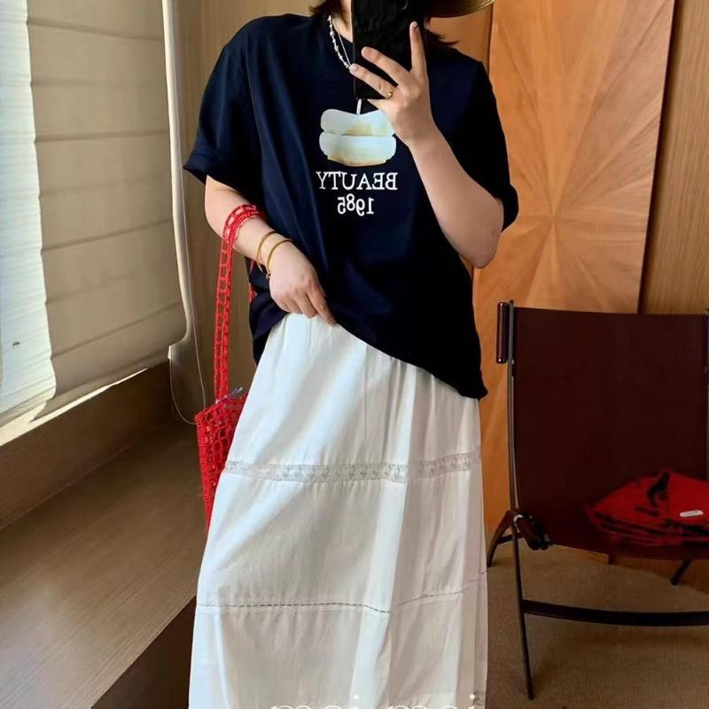 Casual Letter Print Short-sleeved T-shirt Women's Summer New Loose Fashionable and Versatile Top