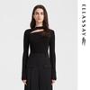 ELLASSAY Women's Merino Wool Cut-out Slim-Fit Knit Sweater