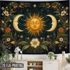 2D Flat - 2D Flat - 2D Flat Print 1pc Tapestry Sun Moon Floral Tapestry Mystic Astronomy Wall Hanging Themed Party Banner Suitable for Family Parties,