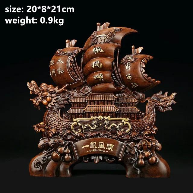 Chinese Style Sailing Sailboat Decoration Large Dragon Boat Office Living Room Decoration Housewarming Opening Gift