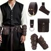 Renaissances Costume Vikinges Costume Accessories Set Medieval Pirate Leather Belt Bracers Cosplay Halloween Costumes