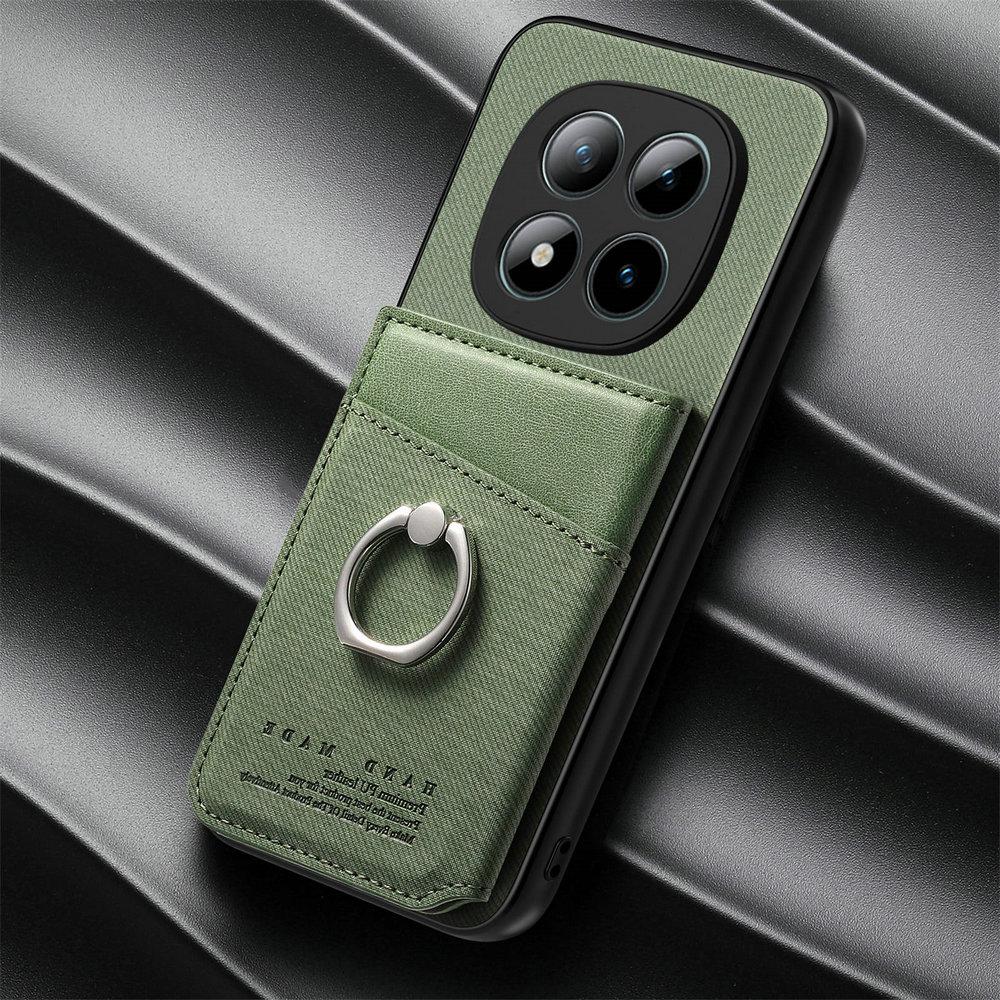 Custodia Anello in Pelle con Carta RFID per Xiaomi Redmi Note 15 Pro Plus 5G 4G 2026 Custodia Lusso Mi Phone Note 14 15 Pro+ Copertura Posteriore Portafoglio