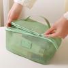 Large Breathable Mesh Cosmetic Bag With Separate Sections Efficient Makeup Skincare Storage Container HX6C