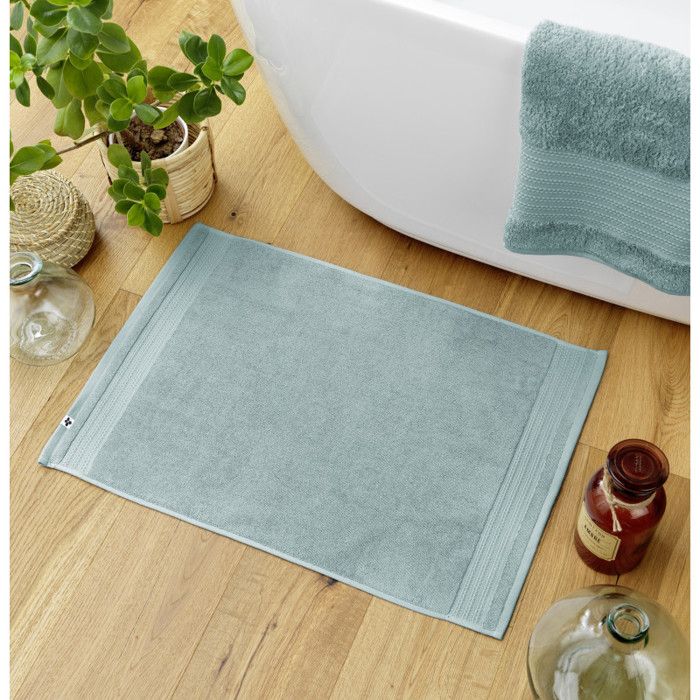 Tapis de bain  Garance  50 x 70 cm / 100% Coton Bio / 600 gr/m² l'Effet Papillon - Garance Bleu Glacier - Tapis de bain 50 x 70 cm -