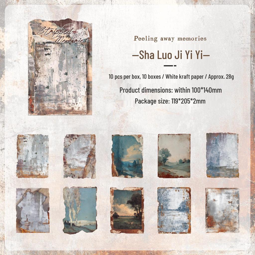 ZABC Vintage Rust Mark Series: 10 Sheets of Old-fashioned Theme Writing Base Paper