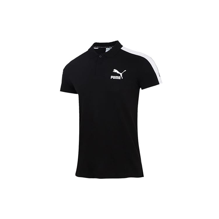 PUMA Polo Shirts Men's Black Polo Collar Moderate Straight Fit 532290-01