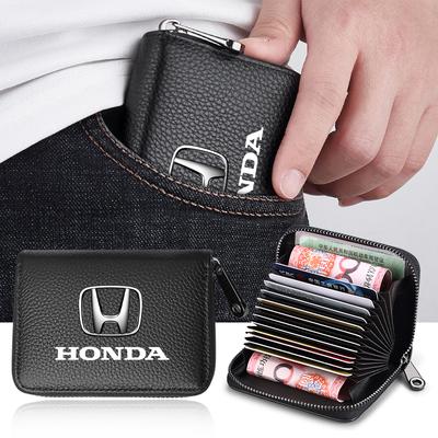 Leather Car Driver's License ID Card Bank Card Wallet Car Styling For Fit Mugen Insight Type S R VTEC DOHC Modulo Vezel Legend RR Si