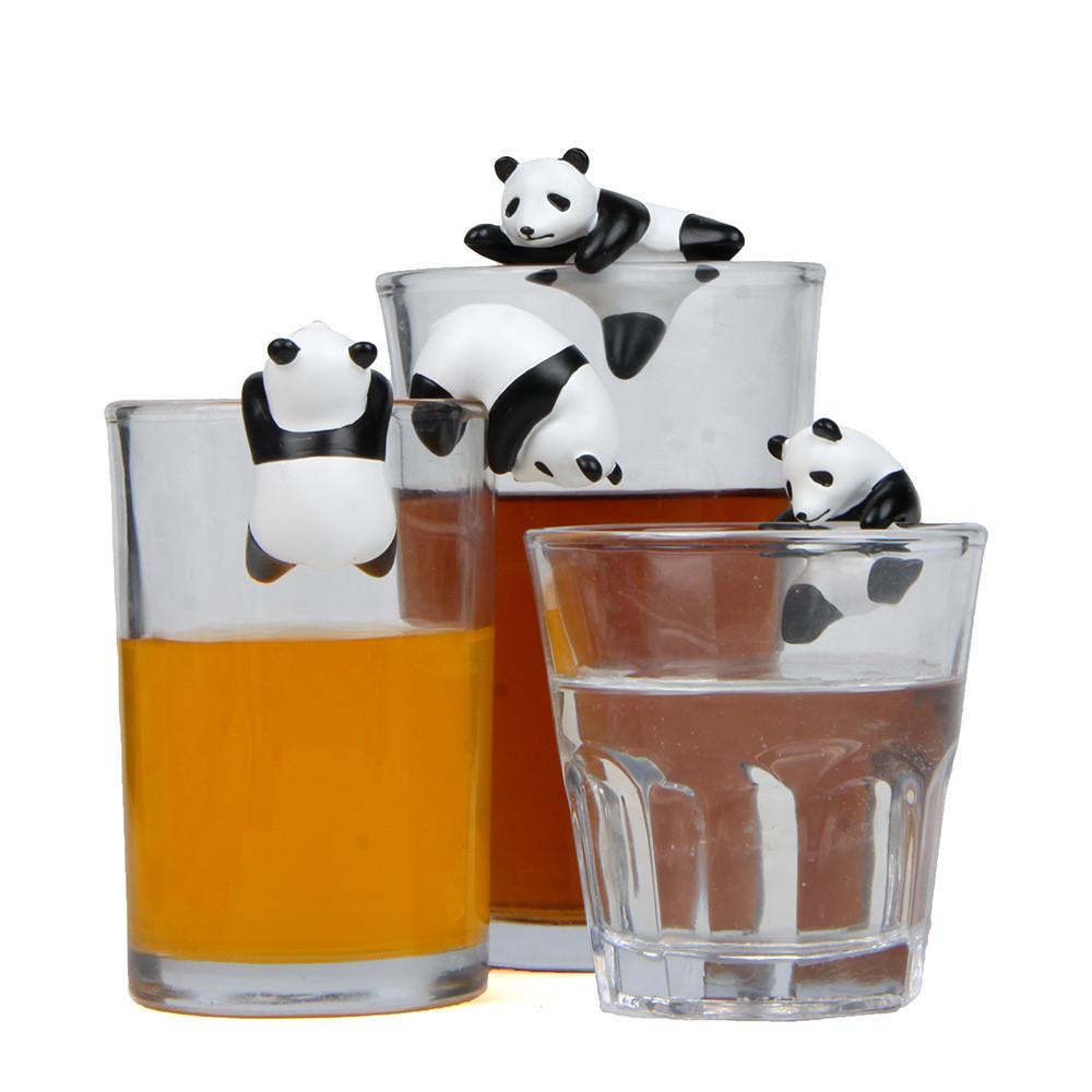 Cute Cartoon Wall Climbing Posture Panda Mini Model Ornament For Decoration Cup
