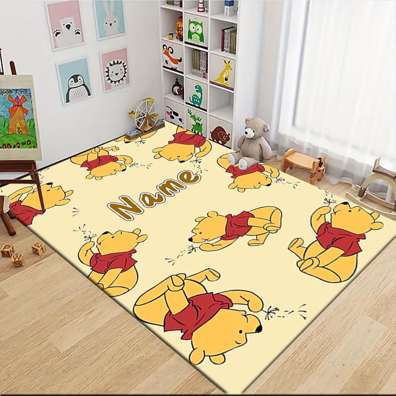 Custom Name "Pooh Tiger Adventure" Carpet Rug Customizable Soft Washable Anti-Slip Home Living Room Sofa Mats Personalized Rug. 0909398