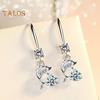 1 Pair Korean Style Hook Earrings Dolphin Design Shiny Rhinestones Drop Earrings Women Mid-length Earrings
