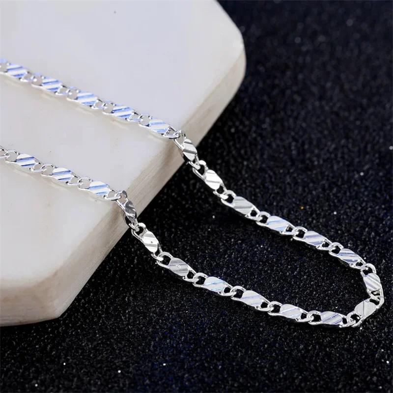 Exquisite 925 Silver Fashion 18K Gold Filled Necklace For Women Men Size 16-30 Inch Jewelry Chain Wholesale