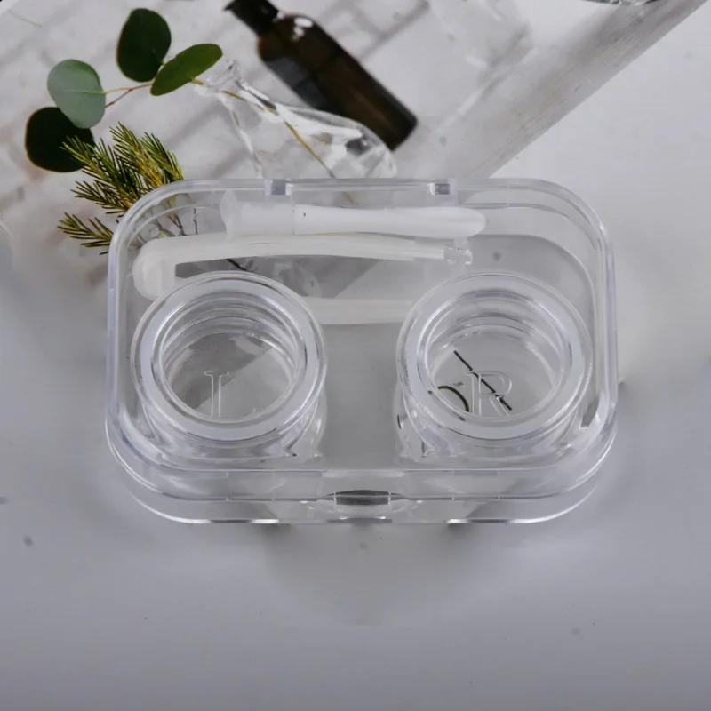 Candy Color Girls Contact Lenses Box Mini Clear Portable Contact Lens Case with Tweezer Suction Stick Set for Travel Kit Holder