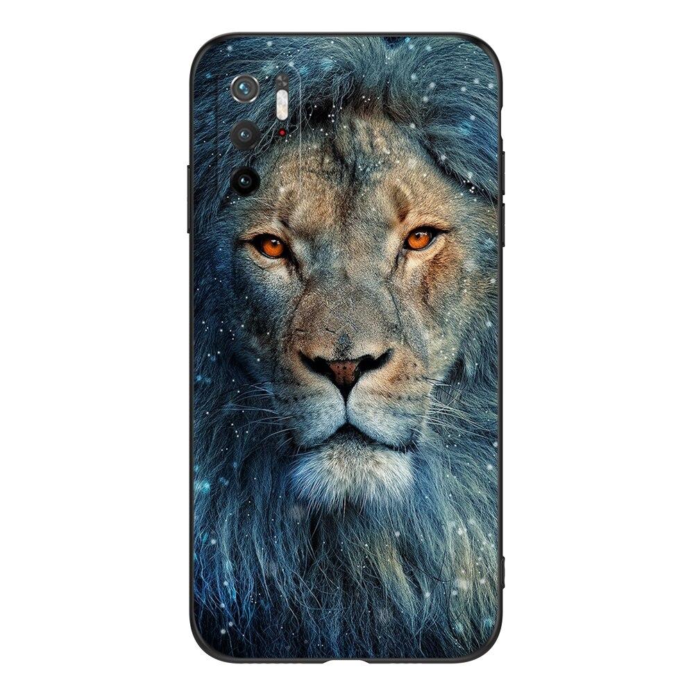 For Poco M3 Pro 5G Case 6.5" Xiaomi Redmi Note 10 5G Phone Back Cover Bumper POCOPHONE Black Tpu Case Lion Wolf Tiger Dragon