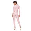 Catsuit da donna in ecopelle Body in lattice di PVC Cerniera frontale con apertura sul cavallo Tute Bodystocking elasticizzato Costumi erotici