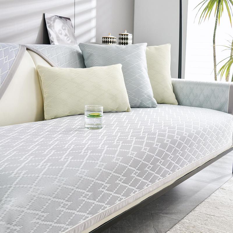 Ice Silk Sofa Cushion Modern Simple High-End Non-Slip Seat Cushion for Summer Summer Summer Leather Sofa Cover Towel Ice Pad