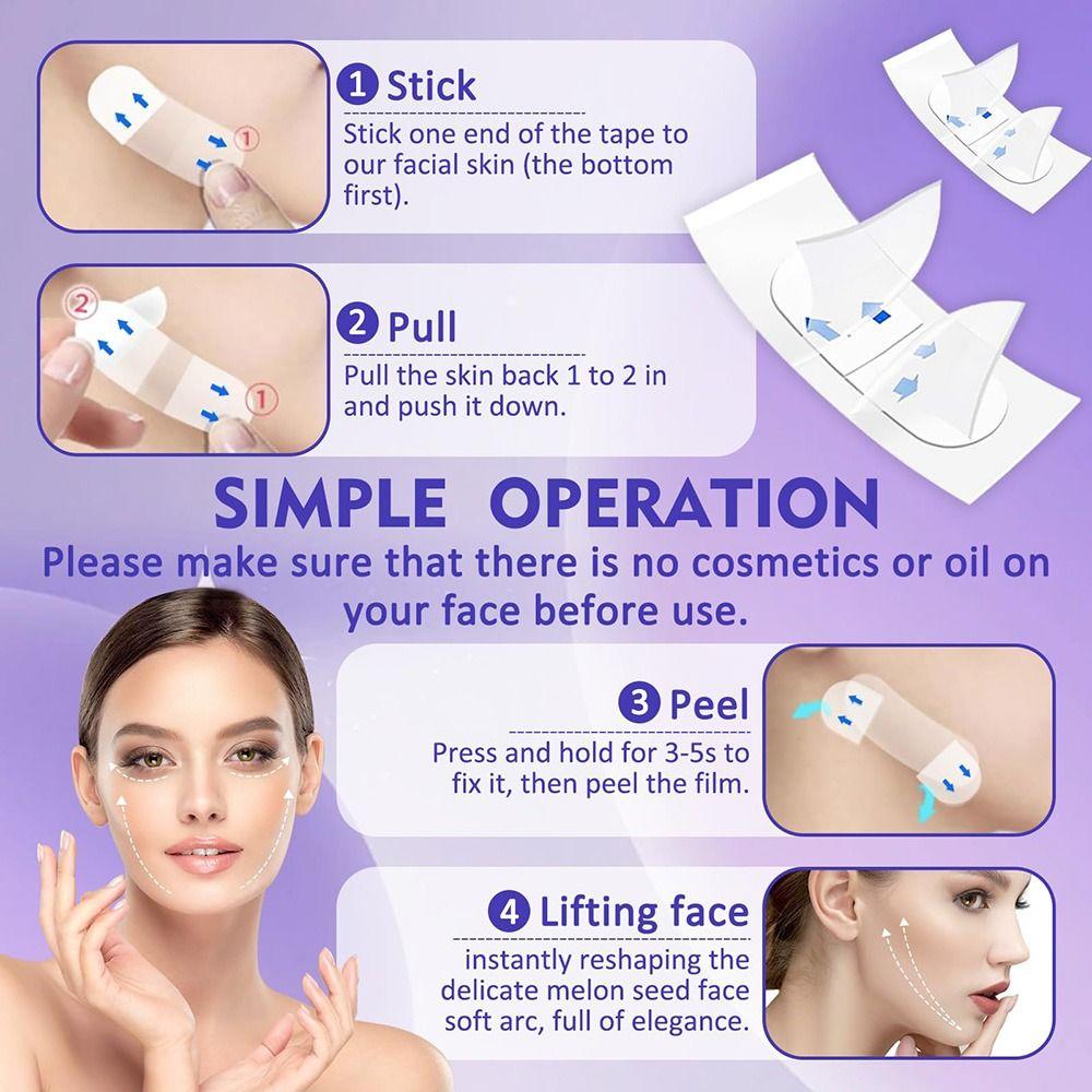 160Pcs Waterproof Face Lifting Tapes Invisible Neck Lift Tape V-Shape Face Tape  Overnight Use