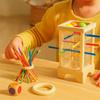 4-Sided Wooden Stick Board Game Educational Toys Wooden Balance Game  Parent Child Interaction