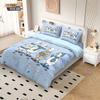 3Pcs Cute Cartoon Goose Print Coreless Down Duvet Cover Set Multi Size Bedroom Bedding Holiday Decoration Machine Washable