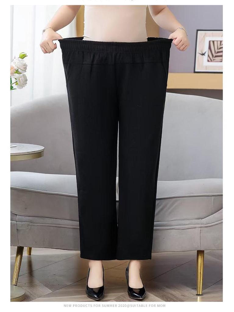 Plus Size Loose Spring/Autumn T-Shirt for Middle-Aged and Elderly Women – Belly-Covering Top for Moms (up to 220 lbs)